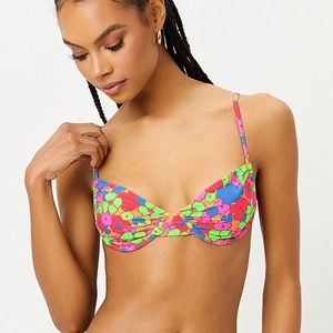Frankie’s bikinis maggie underwire bikini top in the print groovy